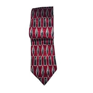 Leviner Wood, Men’s 100% silk geometric pattern YTK office career formal Tie